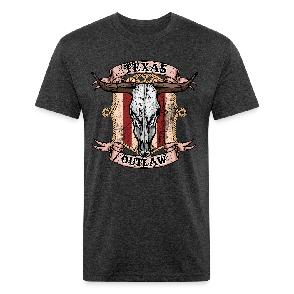 Texas Outlaw Fitted T-Shirt - heather black