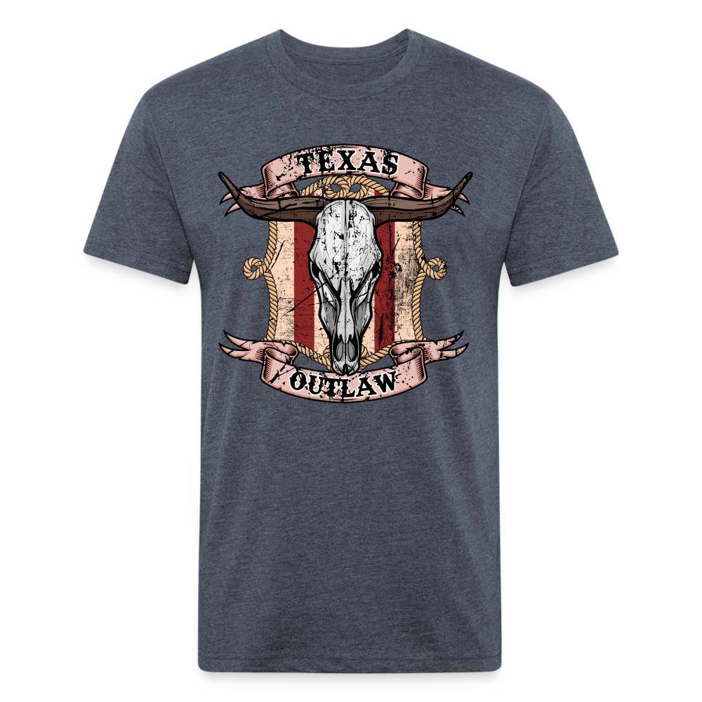 Texas Outlaw Fitted T-Shirt - heather navy