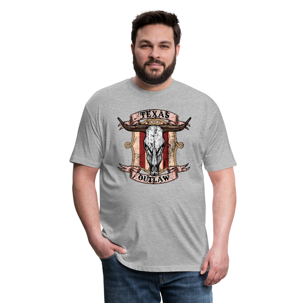 Texas Outlaw Fitted T-Shirt - heather gray