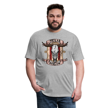 Texas Outlaw Fitted T-Shirt - heather gray