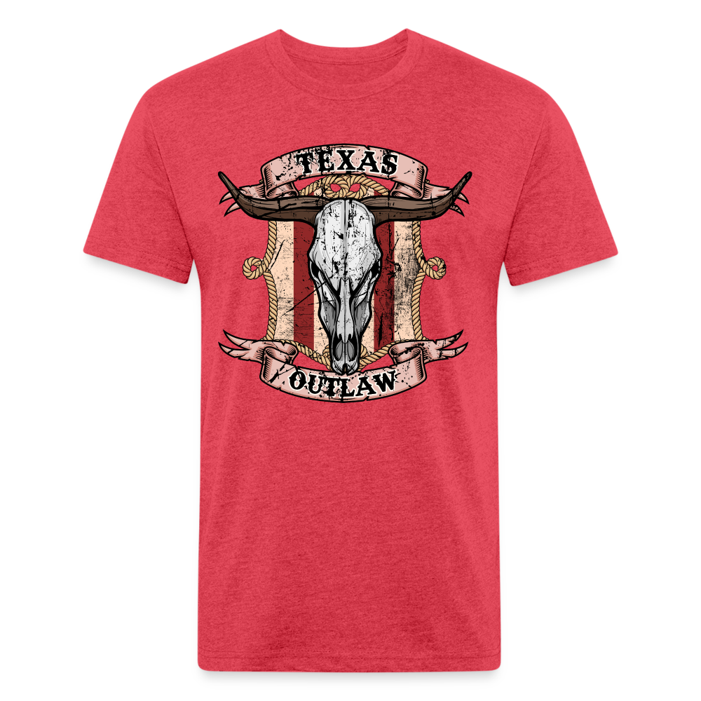 Texas Outlaw Fitted T-Shirt - heather red