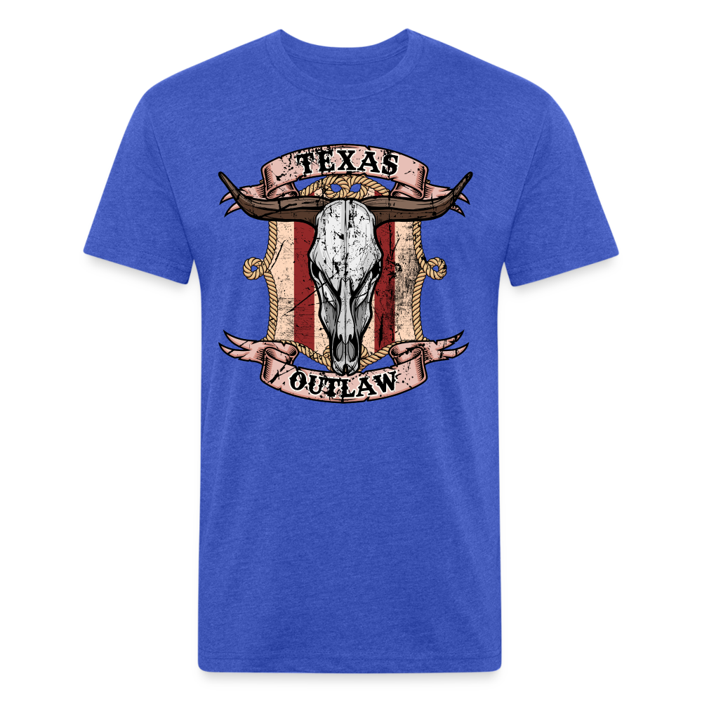 Texas Outlaw Fitted T-Shirt - heather royal