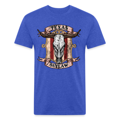 Texas Outlaw Fitted T-Shirt - heather royal