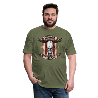 Texas Outlaw Fitted T-Shirt - heather military green