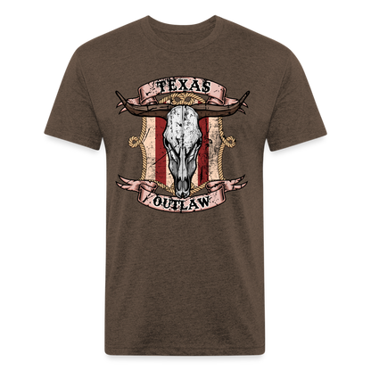 Texas Outlaw Fitted T-Shirt - heather espresso