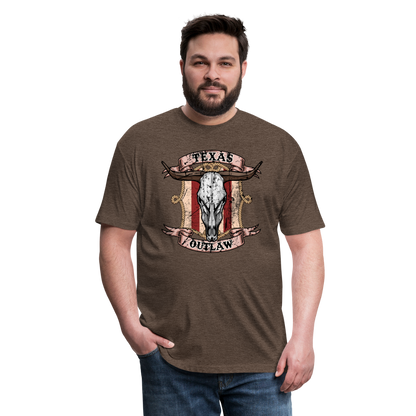 Texas Outlaw Fitted T-Shirt - heather espresso