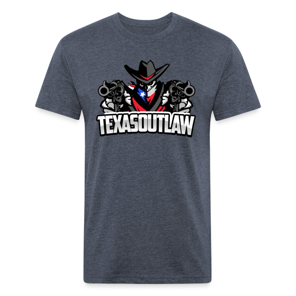 Texas Outlaw Fitted T-Shirt - heather navy