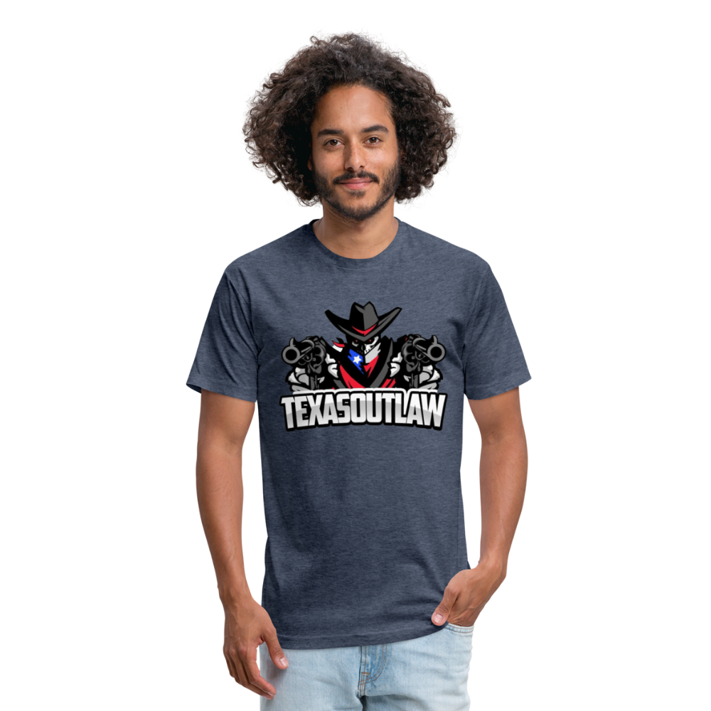 Texas Outlaw Fitted T-Shirt - heather navy