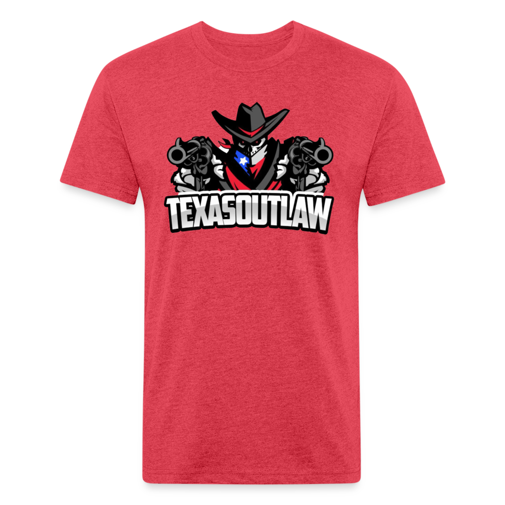 Texas Outlaw Fitted T-Shirt - heather red