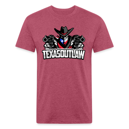 Texas Outlaw Fitted T-Shirt - heather burgundy