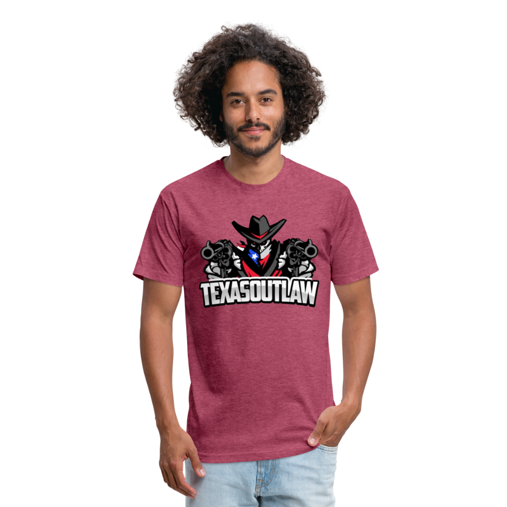 Texas Outlaw Fitted T-Shirt - heather burgundy