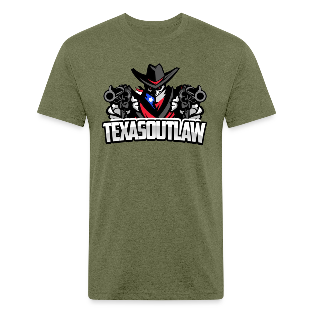 Texas Outlaw Fitted T-Shirt - heather military green