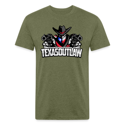 Texas Outlaw Fitted T-Shirt - heather military green