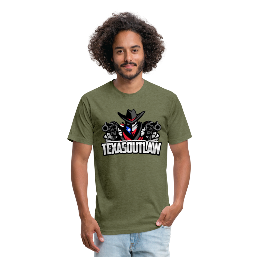 Texas Outlaw Fitted T-Shirt - heather military green