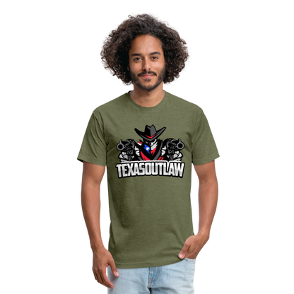 Texas Outlaw Fitted T-Shirt - heather military green