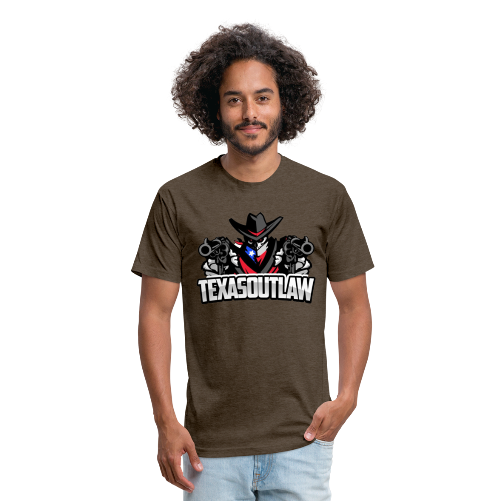 Texas Outlaw Fitted T-Shirt - heather espresso