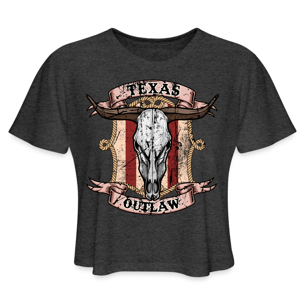 Texas Outlaw Women's Cropped T-Shirt - deep heather