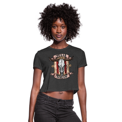 Texas Outlaw Women's Cropped T-Shirt - deep heather