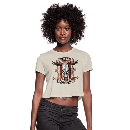 Texas Outlaw Women's Cropped T-Shirt - dust