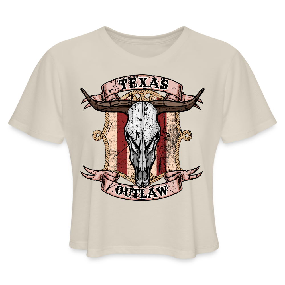 Texas Outlaw Women's Cropped T-Shirt - dust