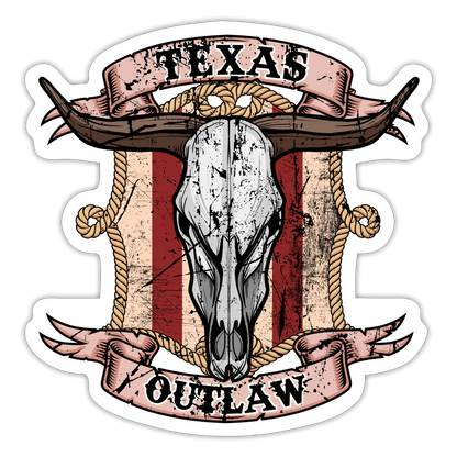 Texas Outlaw Sticker - white matte