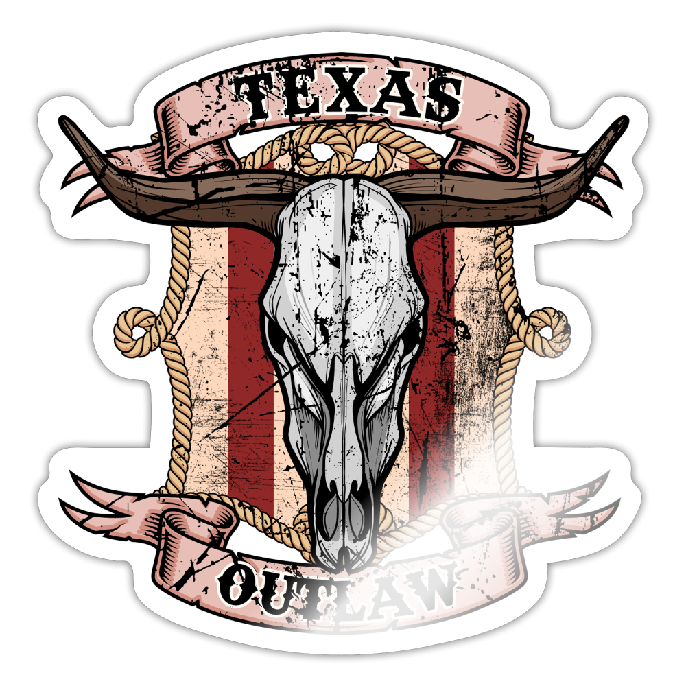 Texas Outlaw Sticker - white glossy