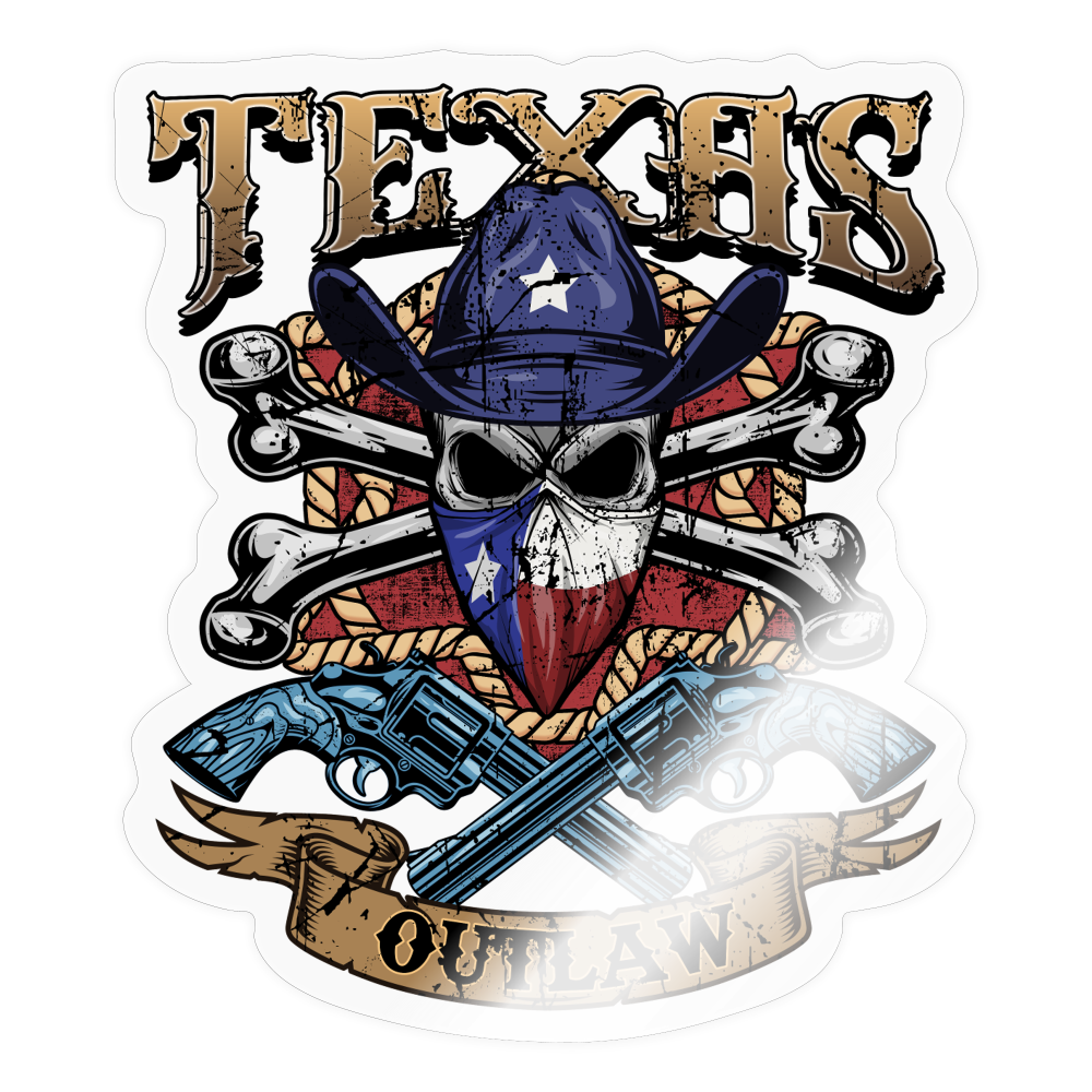 Texas Outlaw Sticker - transparent glossy