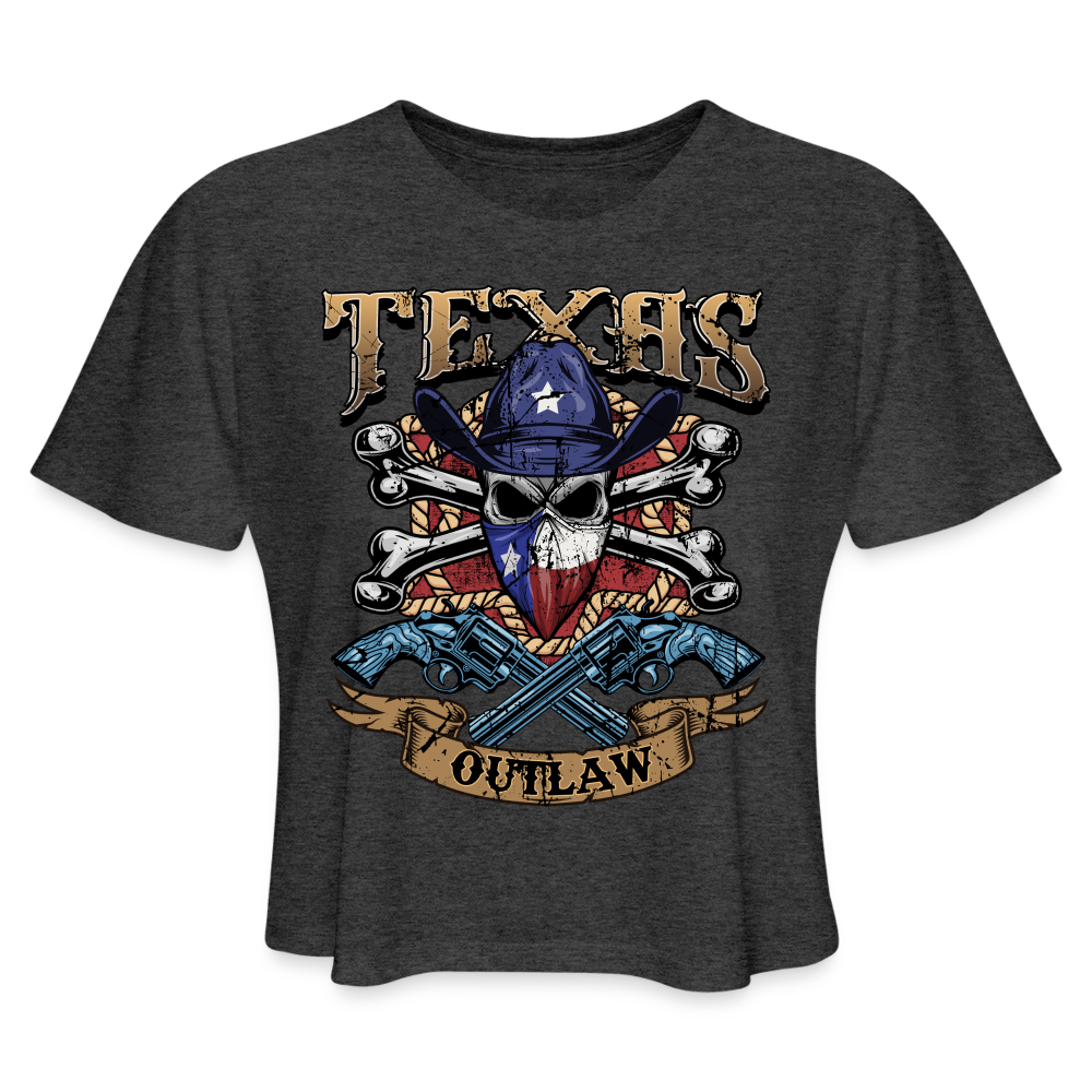 Texas Outlaw Women's Cropped T-Shirt - deep heather