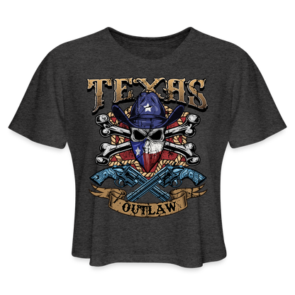 Texas Outlaw Women's Cropped T-Shirt - deep heather