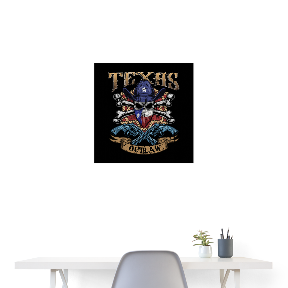 Texas Outlaw Poster 24x24 - white