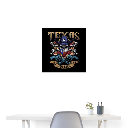 Texas Outlaw Poster 24x24 - white