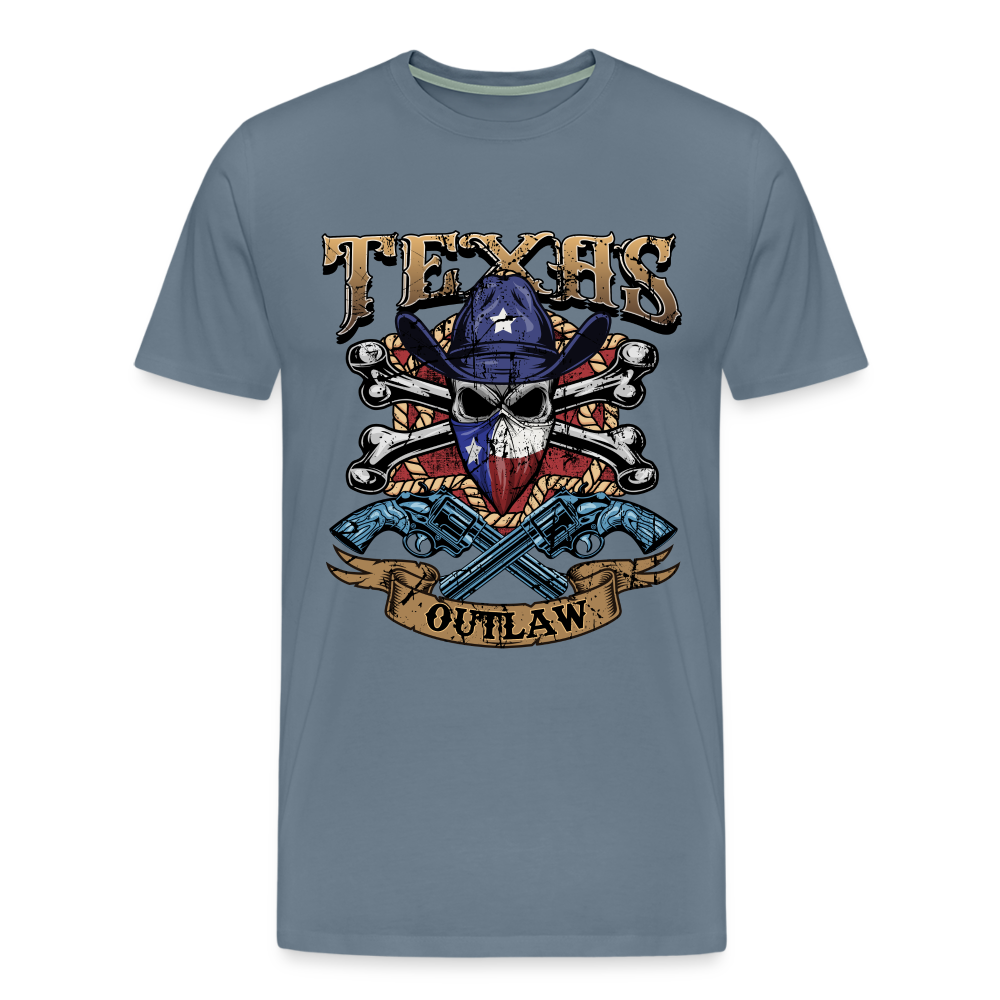 Texas Outlaw Men's Premium T-Shirt - steel blue