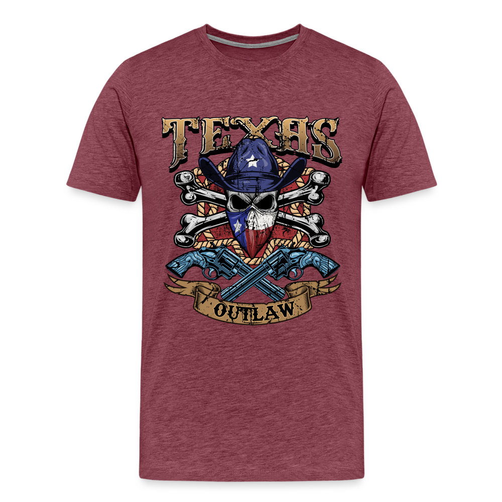 Texas Outlaw Men's Premium T-Shirt - heather burgundy