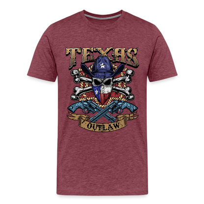 Texas Outlaw Men's Premium T-Shirt - heather burgundy