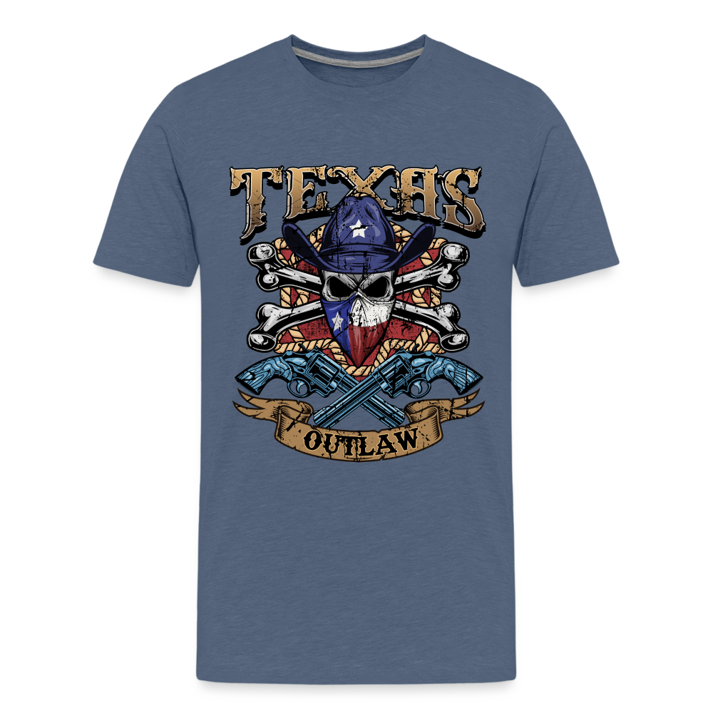 Texas Outlaw Men's Premium T-Shirt - heather blue