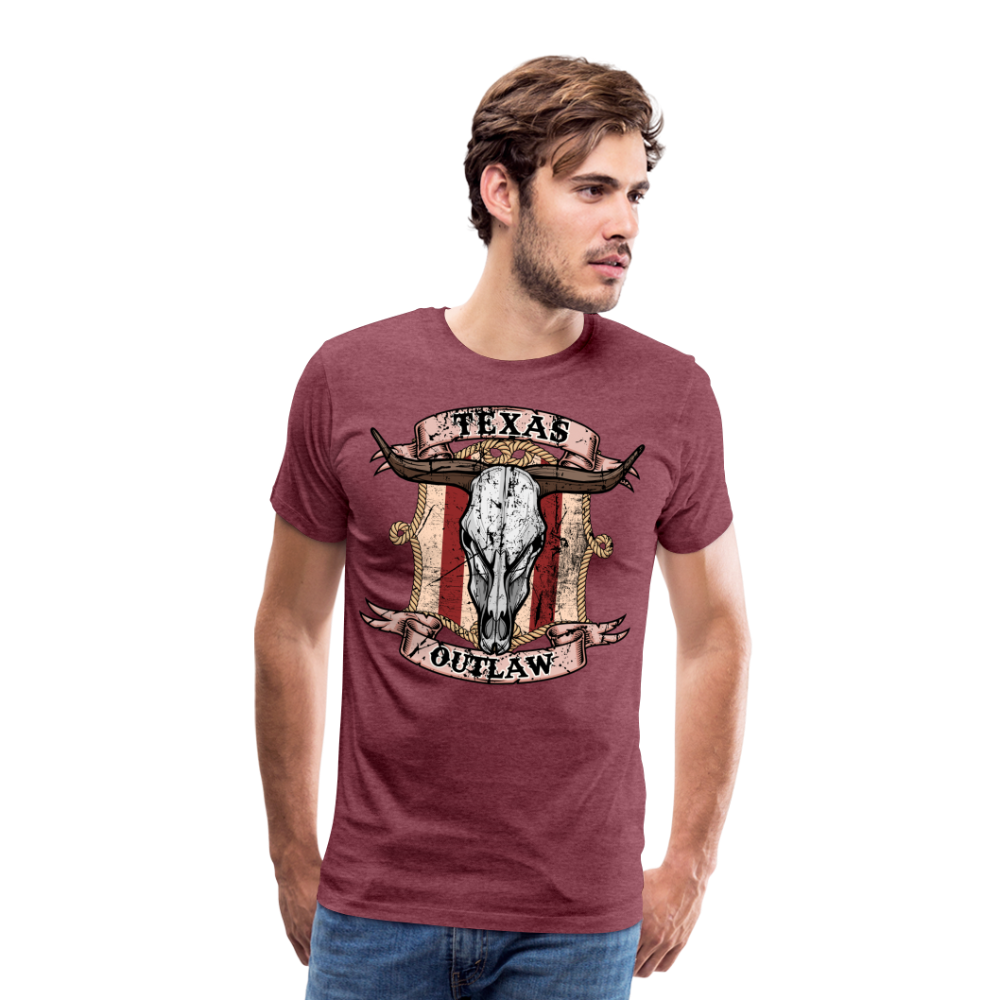 Texas Outlaw Men's Premium T-Shirt - heather burgundy