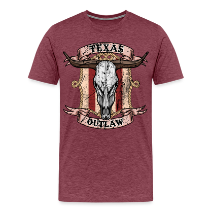 Texas Outlaw Men's Premium T-Shirt - heather burgundy