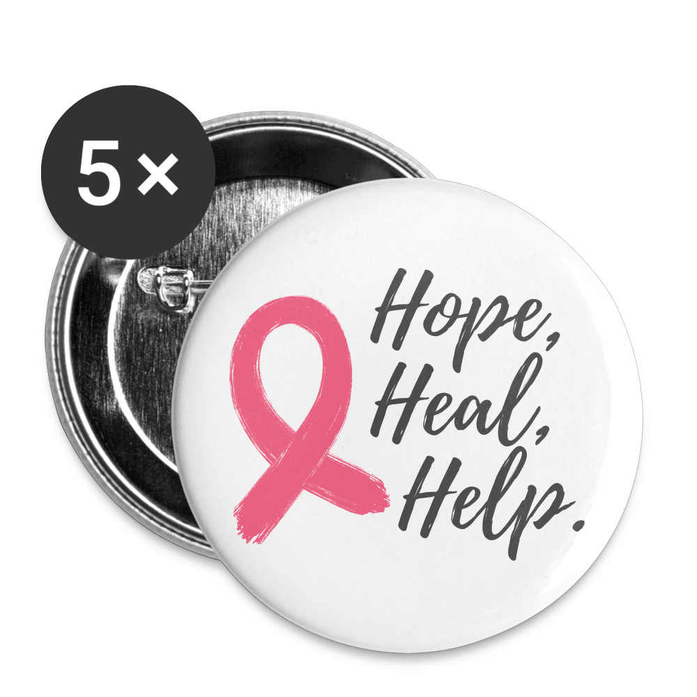 GU 'Hope Heal Help' Small Buttons - white