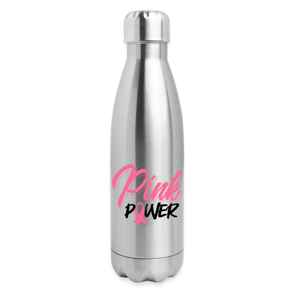 GU 'Pink Power' Insulated Stainless Steel Water Bottle - silver