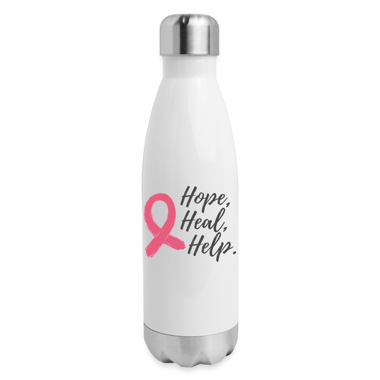 GU 'Hope Heal Help' Insulated Stainless Steel Water Bottle - white