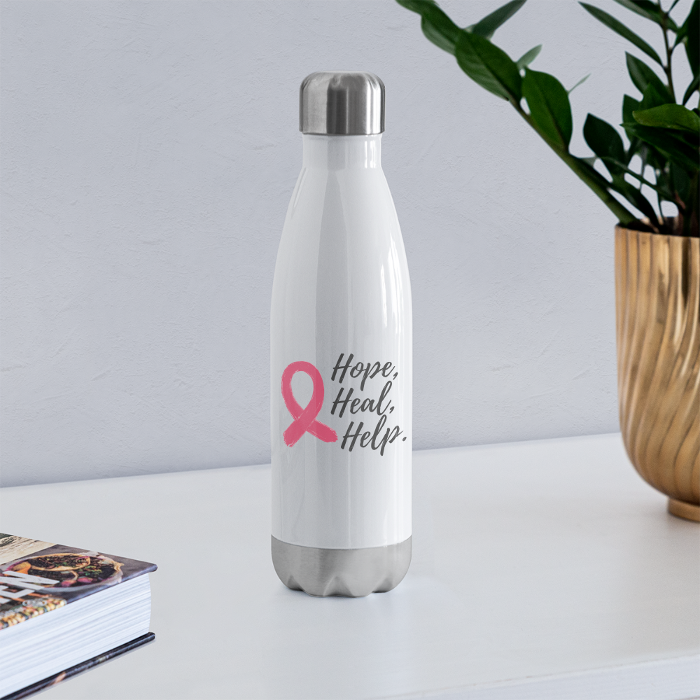 GU 'Hope Heal Help' Insulated Stainless Steel Water Bottle - white