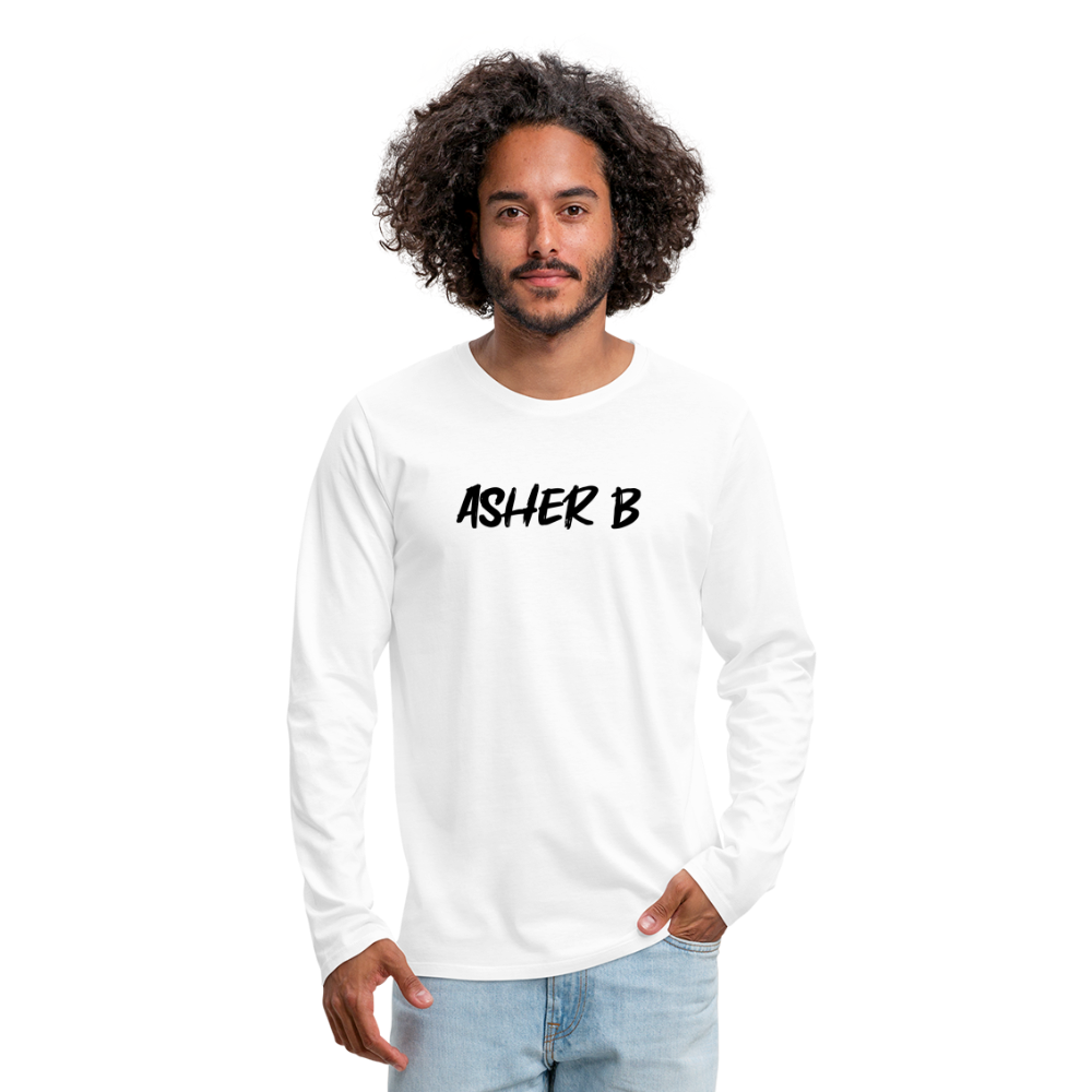 Asher B Men's Premium Long Sleeve T-Shirt - white