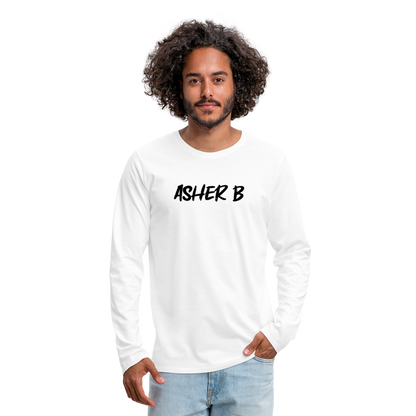 Asher B Men's Premium Long Sleeve T-Shirt - white