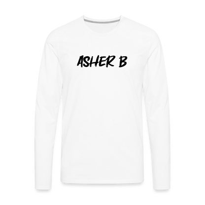 Asher B Men's Premium Long Sleeve T-Shirt - white