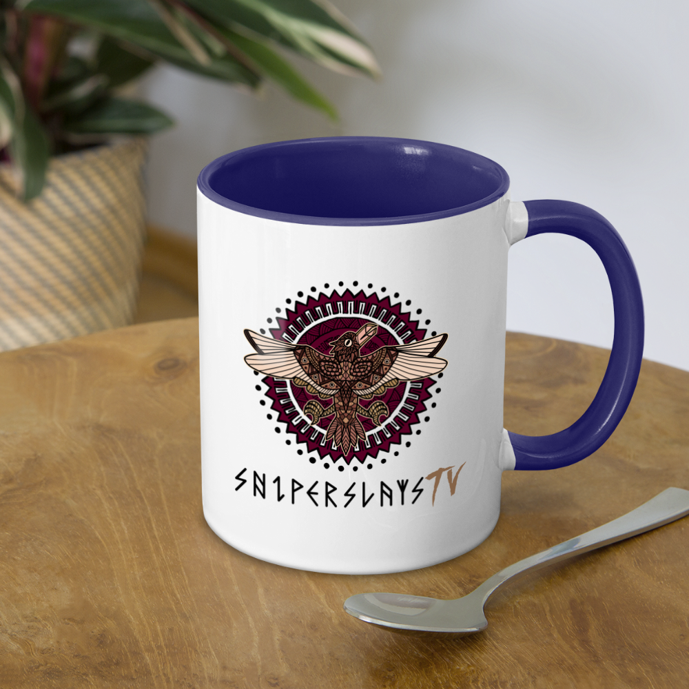 Sniper Slays Contrast Coffee Mug - white/cobalt blue