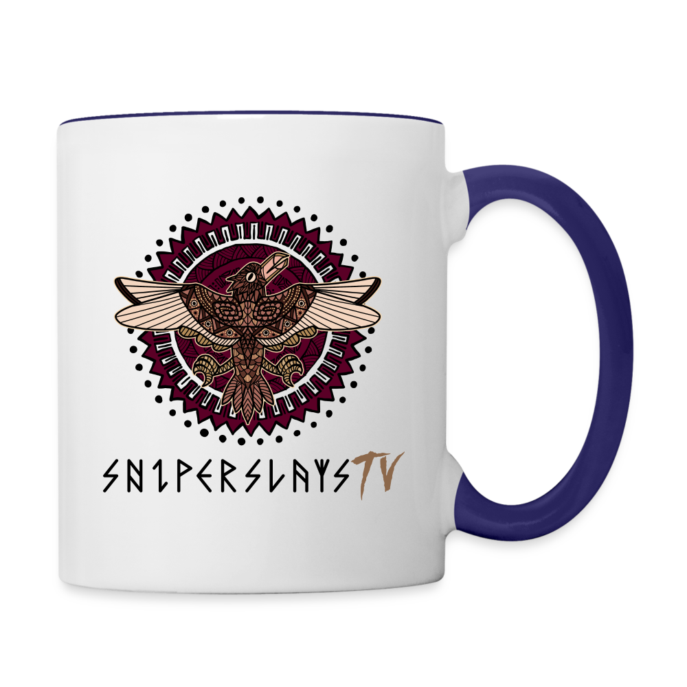 Sniper Slays Contrast Coffee Mug - white/cobalt blue