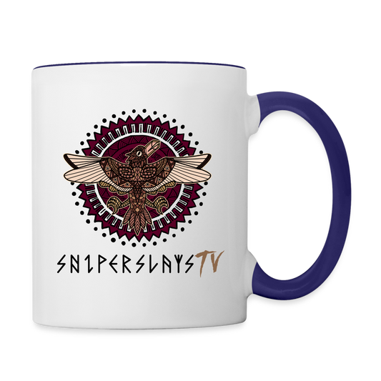 Sniper Slays Contrast Coffee Mug - white/cobalt blue