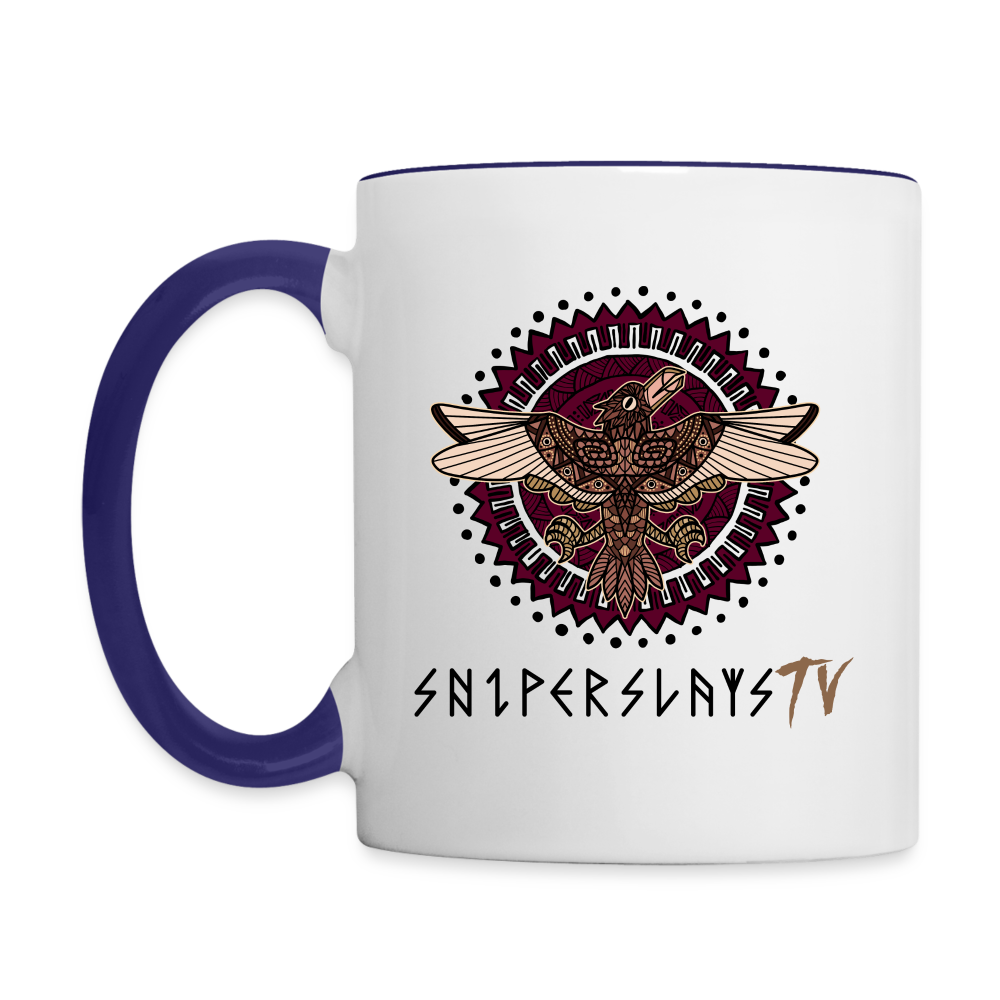 Sniper Slays Contrast Coffee Mug - white/cobalt blue