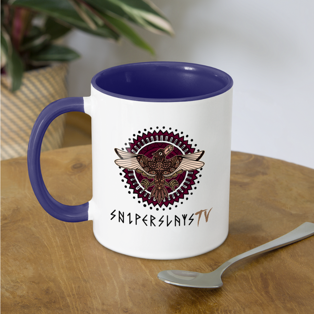 Sniper Slays Contrast Coffee Mug - white/cobalt blue