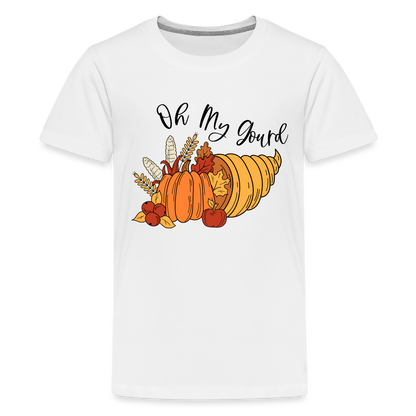 GU 'Oh My Gourd' Youth Premium T-Shirt - white